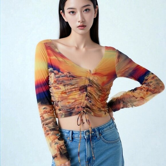 Urban Outfitters Mesh Crop Top- Medium - Picture 1 of 5